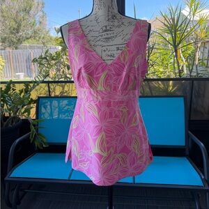 Lilly Pulitzer Hibiscus Pink Floral Top size 6 NWT